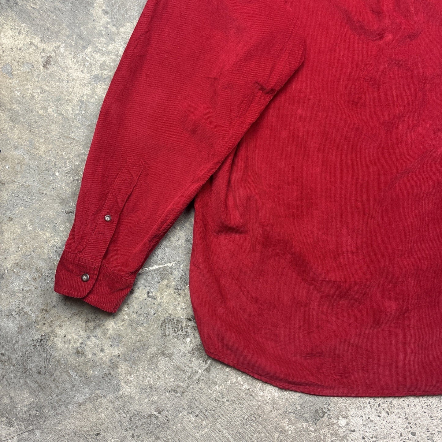 Red Corduroy John Ashford Long Sleeve Button Up Shirt | Size: L