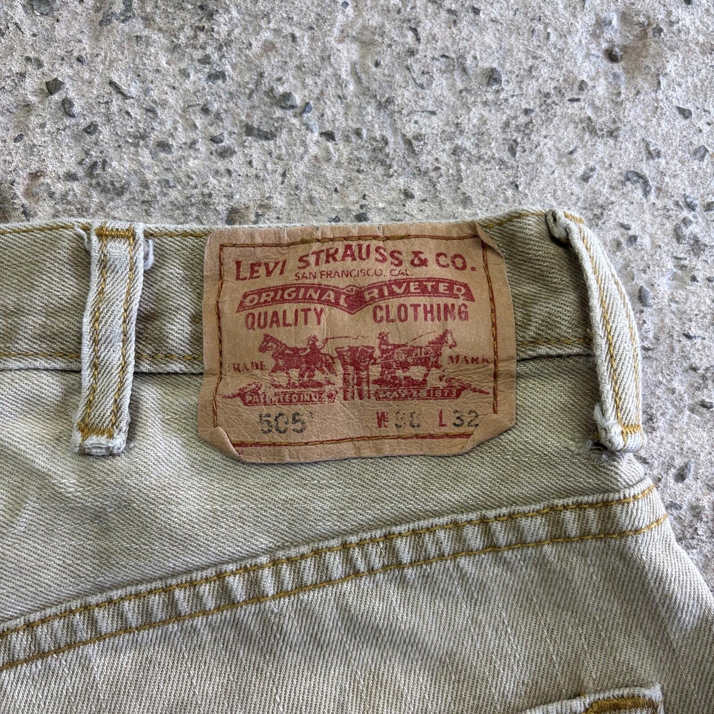Tan Levi’s 505 Cut Off Denim Jean Shorts | W38"