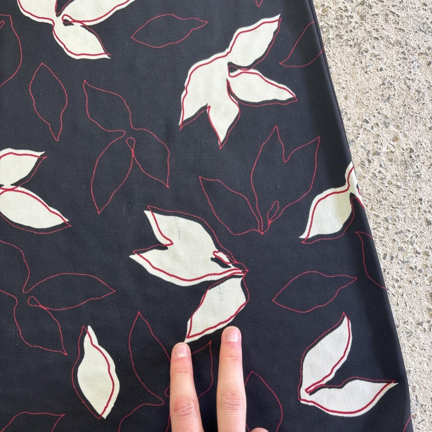 Black & White Floral Hennes Midi Skirt | M
