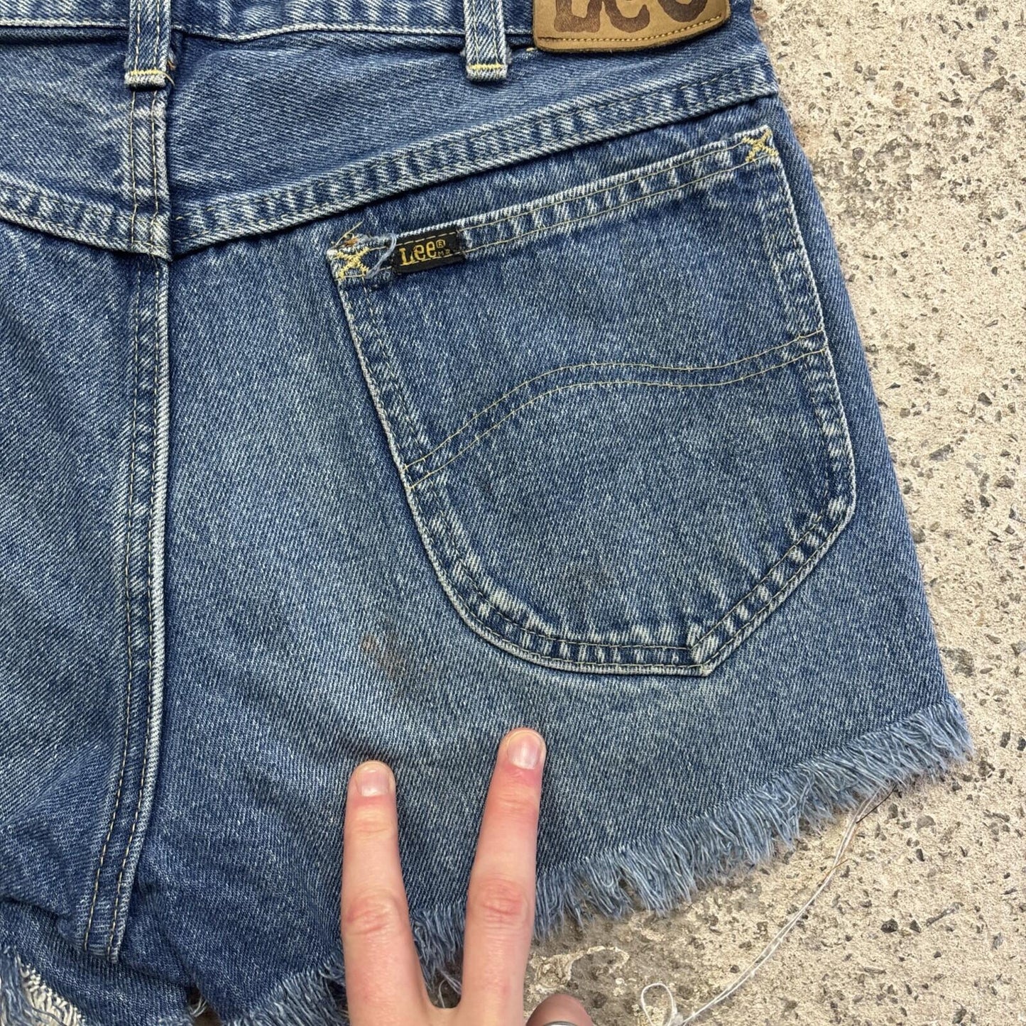 Blue Denim Lee Jean Short Shorts | W31
