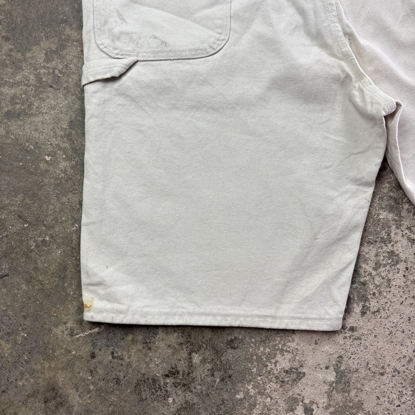 Cream Wrangler Cotton Carpenter Shorts | W38"