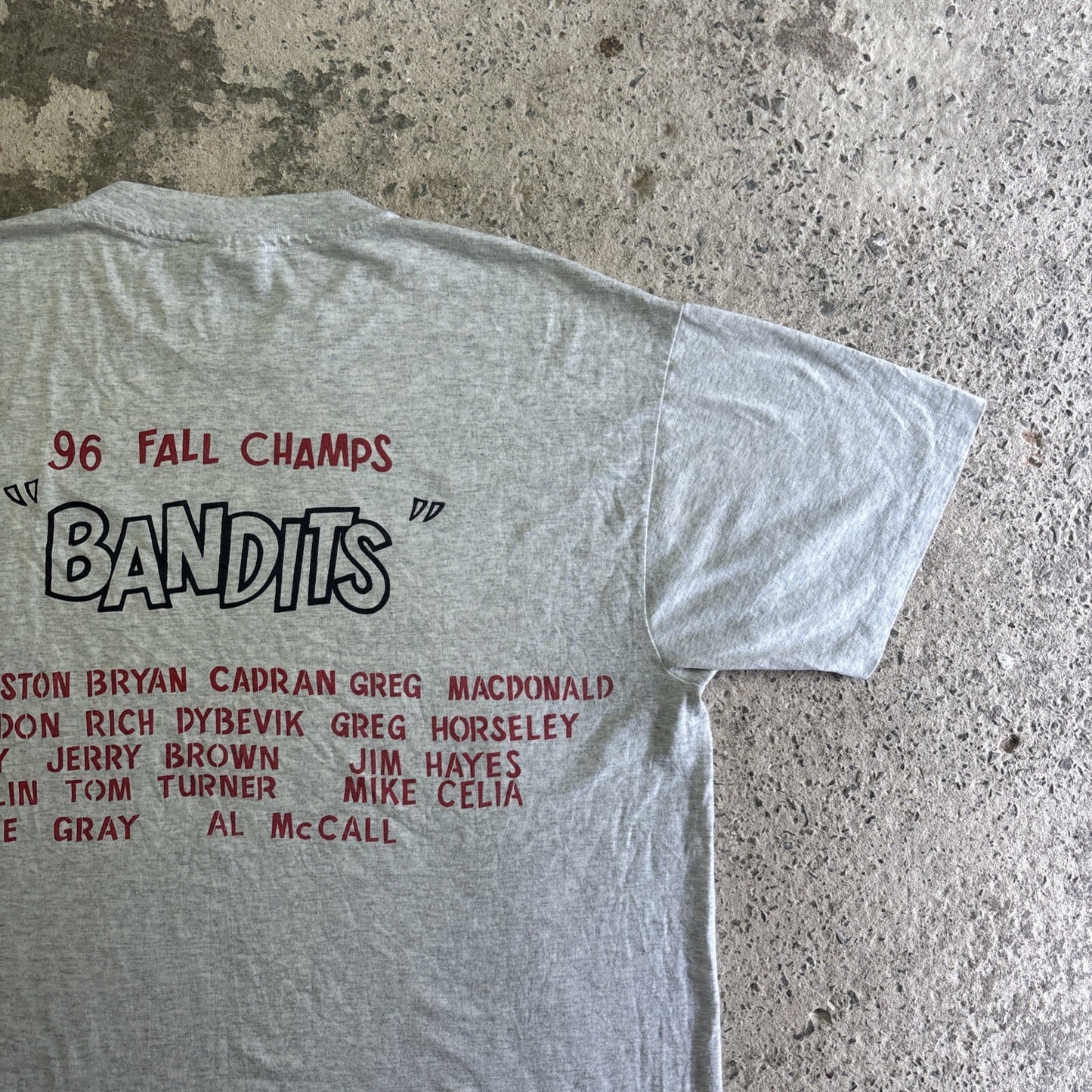Vintage 90s Grey Graphic Baseball Single Stitch T-shirt | Size: XL