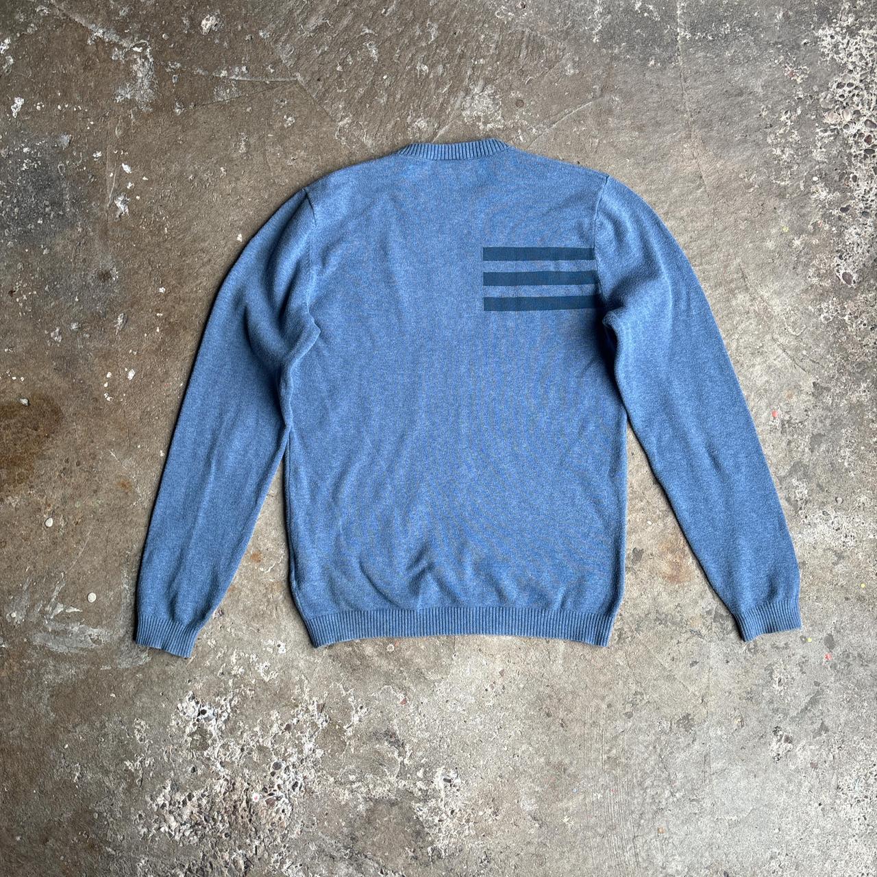 Blue Adidas Three Stripe Golf Jumper - XS