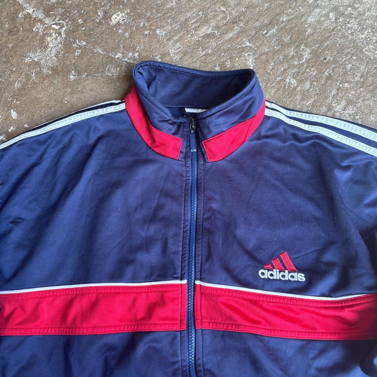 90s Navy and red Adidas track jacket