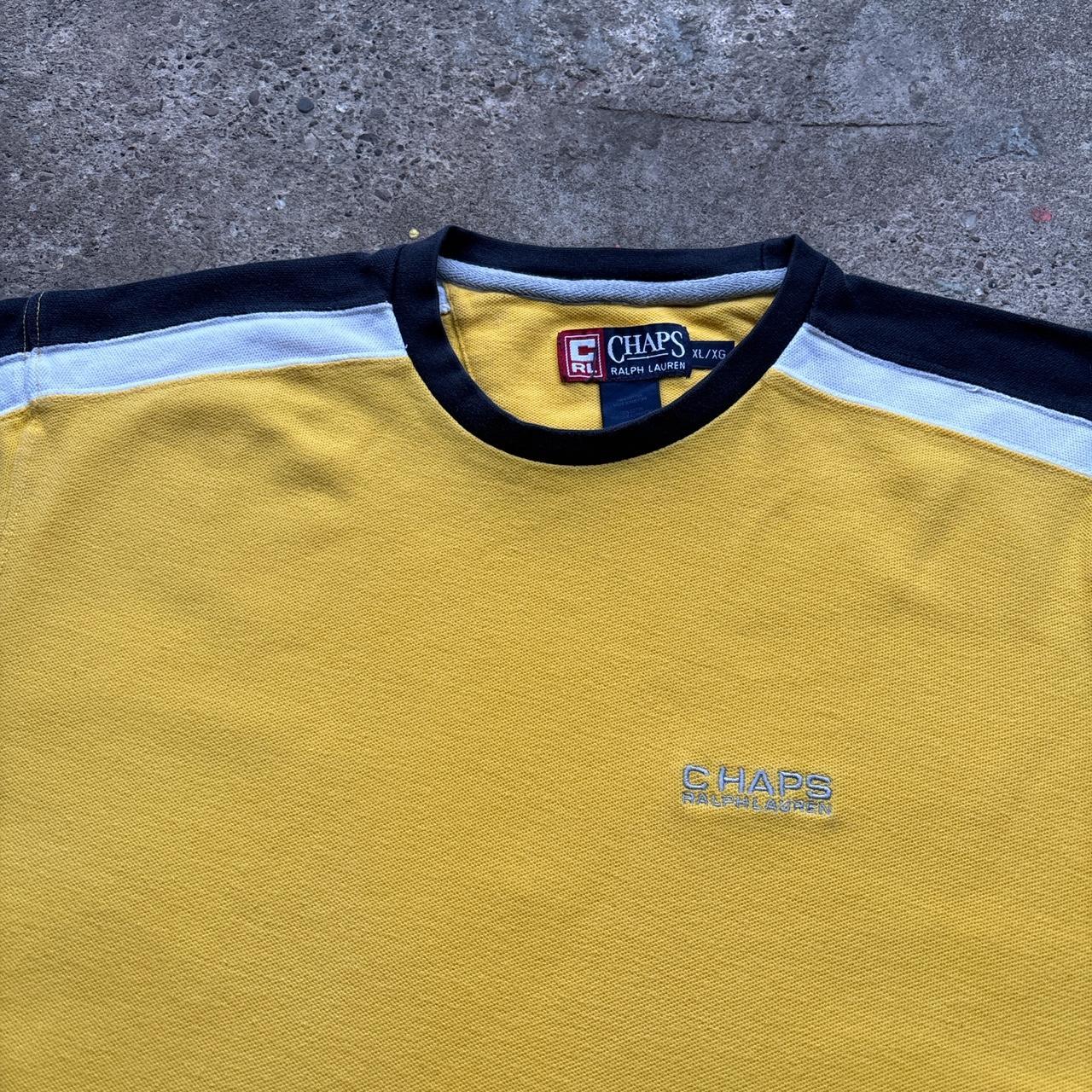 Yellow and navy Chaps crewneck t-shirt