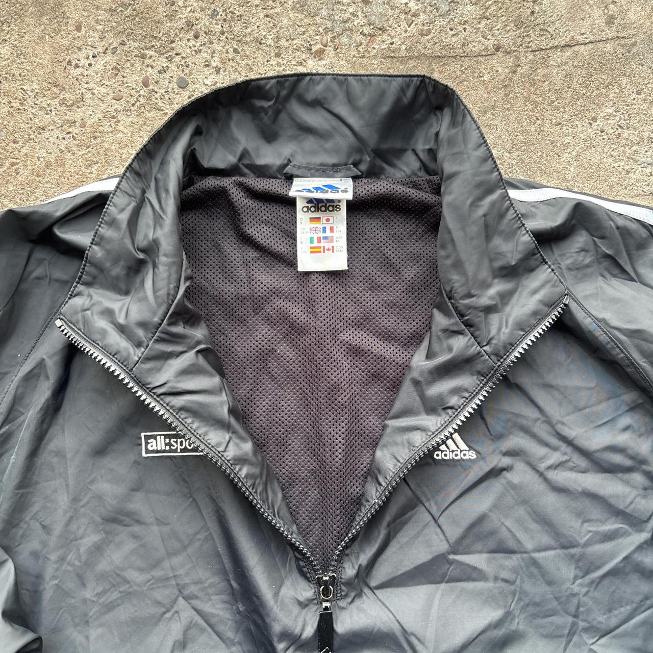 90s Black Adidas quarter zip track jacket
