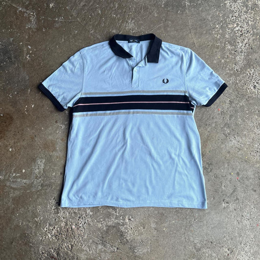 Light Blue & Black Fred Perry Polo Shirt - 2XL