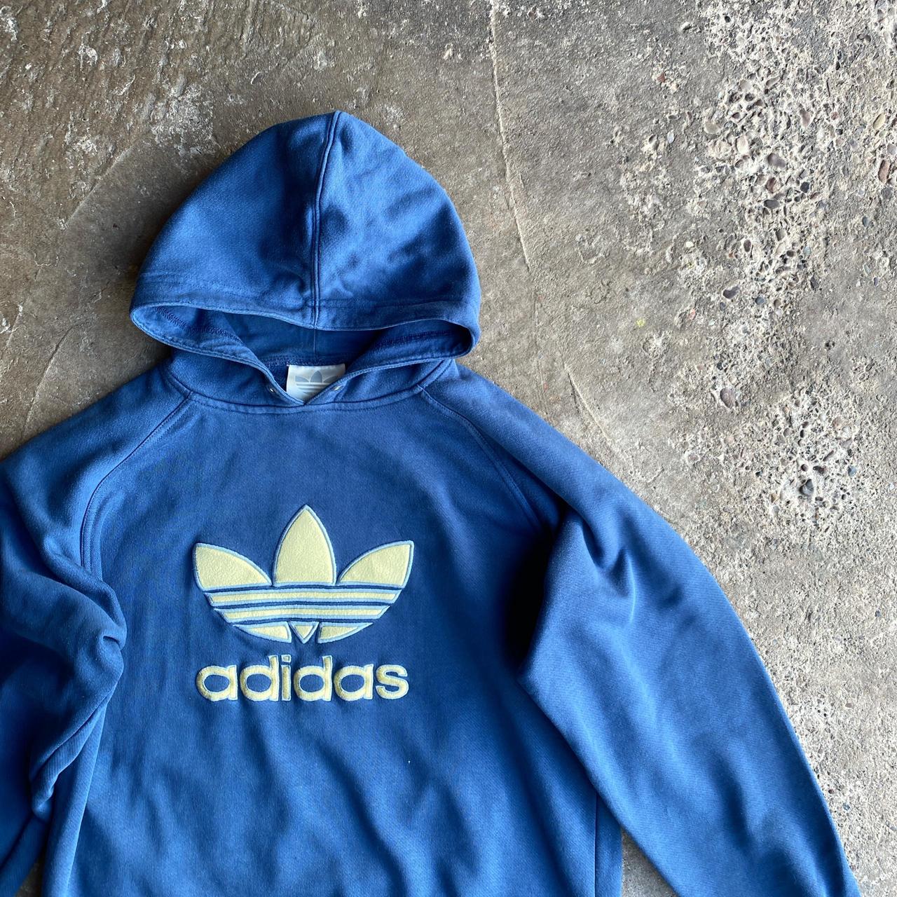 Vintage Blue ‘90s Adidas Graphic Hoodie - S