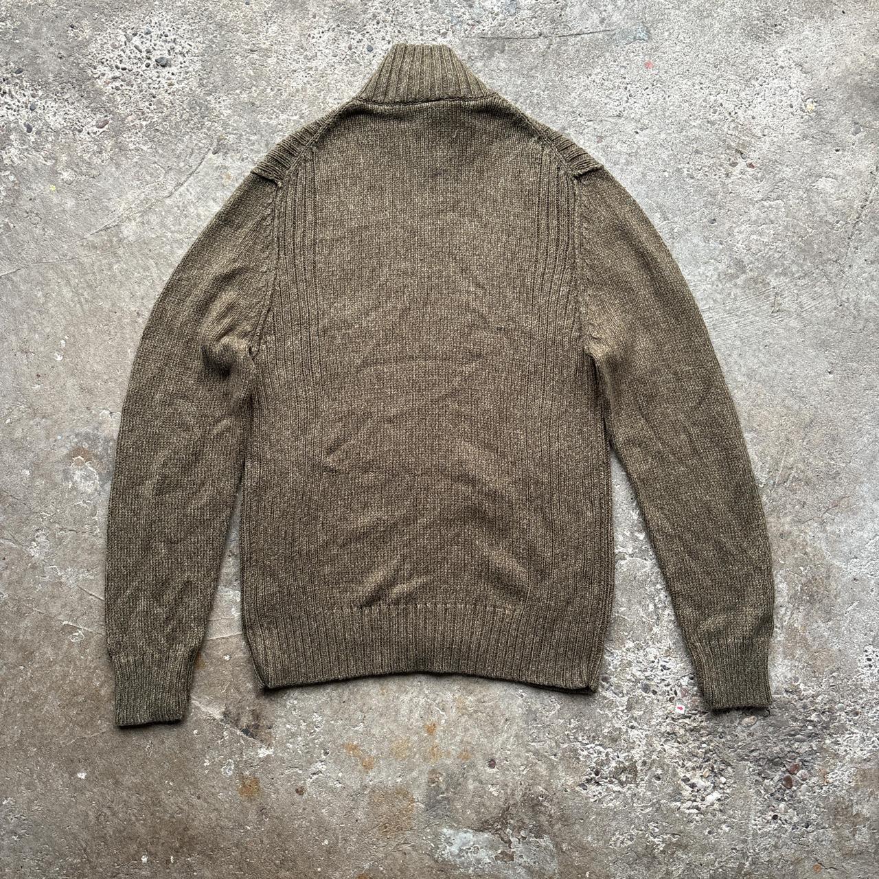 Khaki Green Gap zip-up knitted sweater