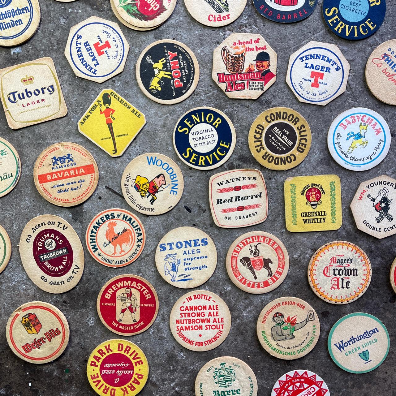 Vintage beer mat collection (group of 5)