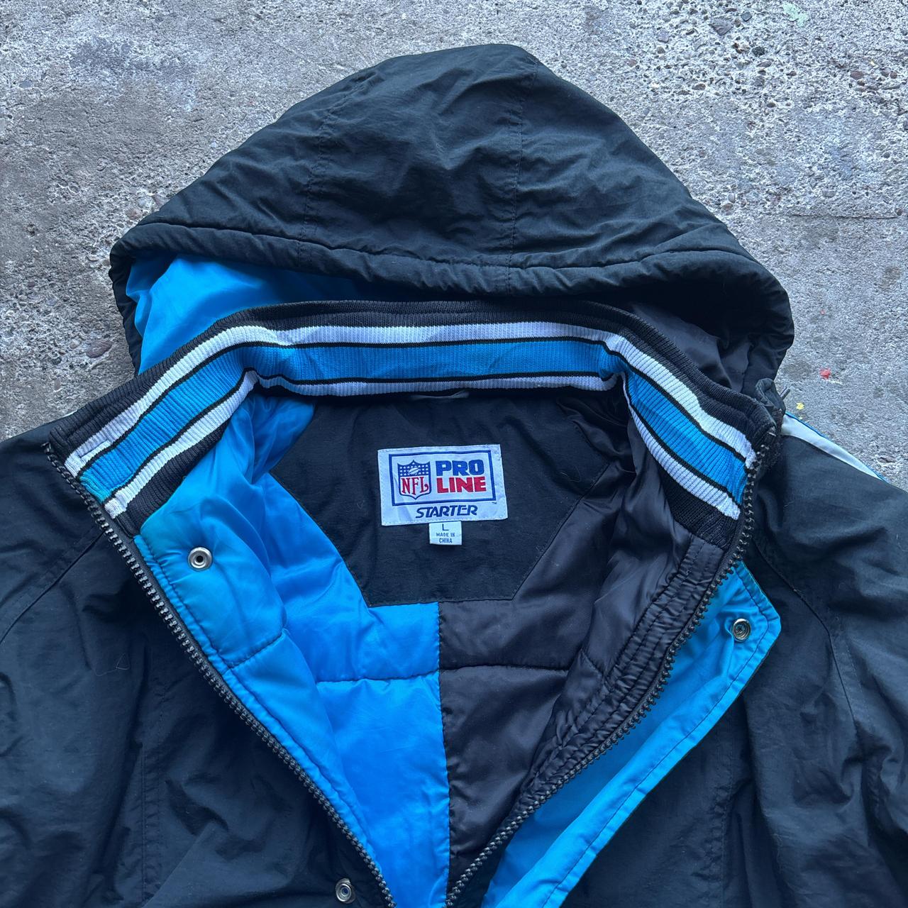 90s Black and Blue Panthers Starter NFL Pro Line Jacket - L