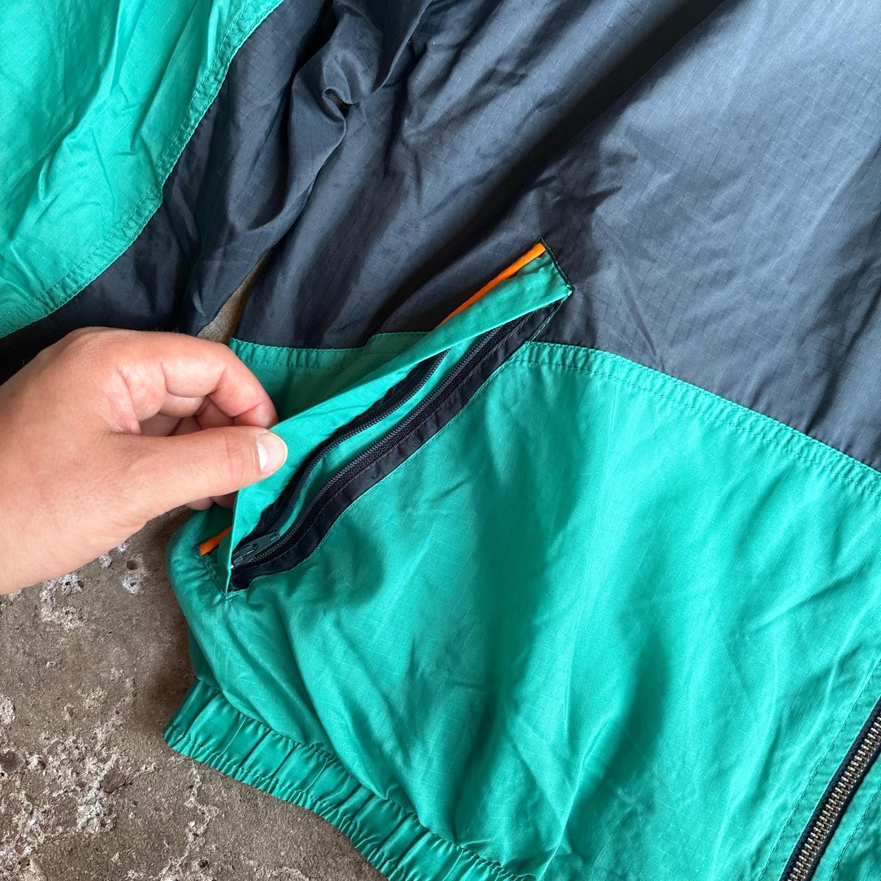 90s Nike track jacket with spell out logo - green and navy
