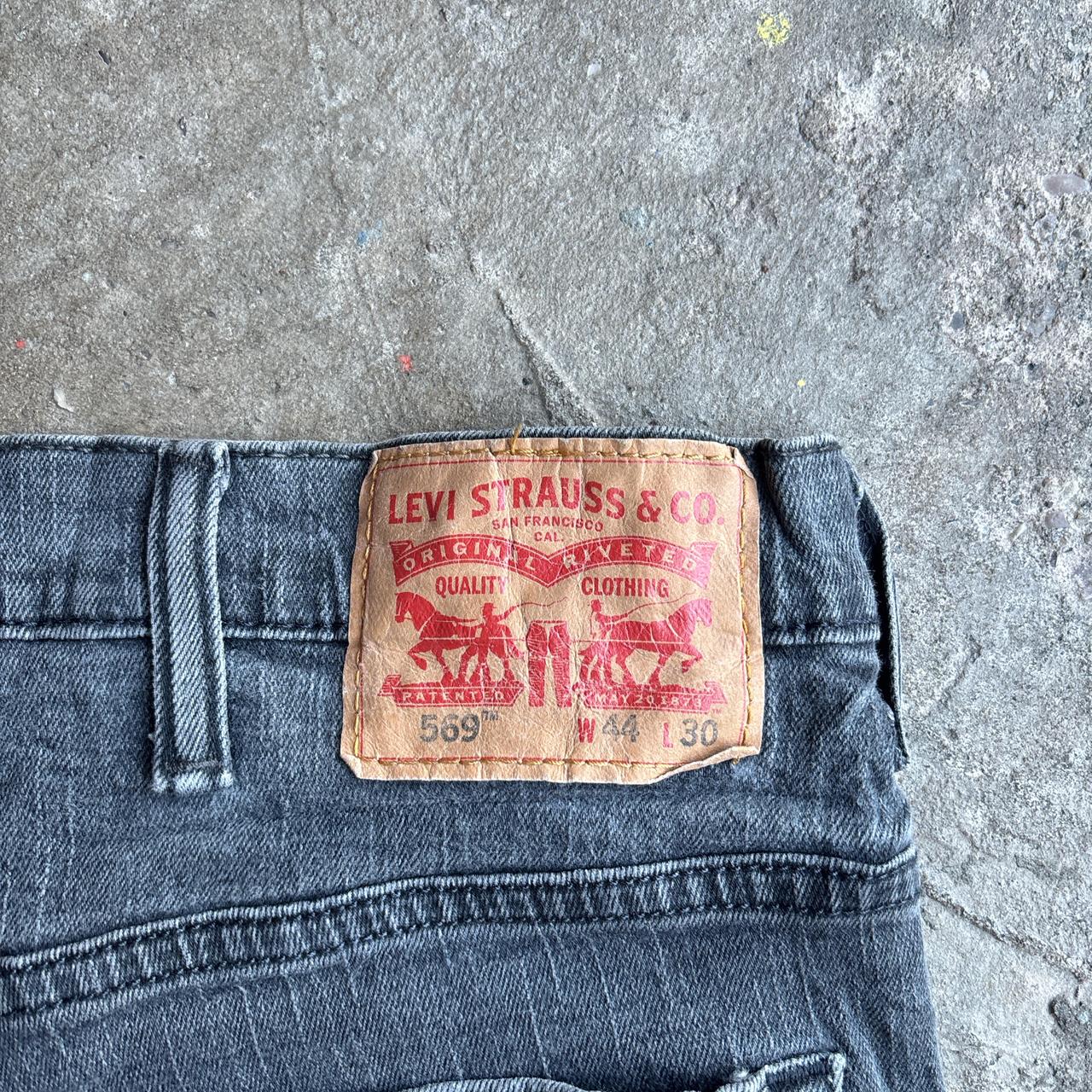 Washed Black Denim Cut Levi’s 569 Jean Shorts