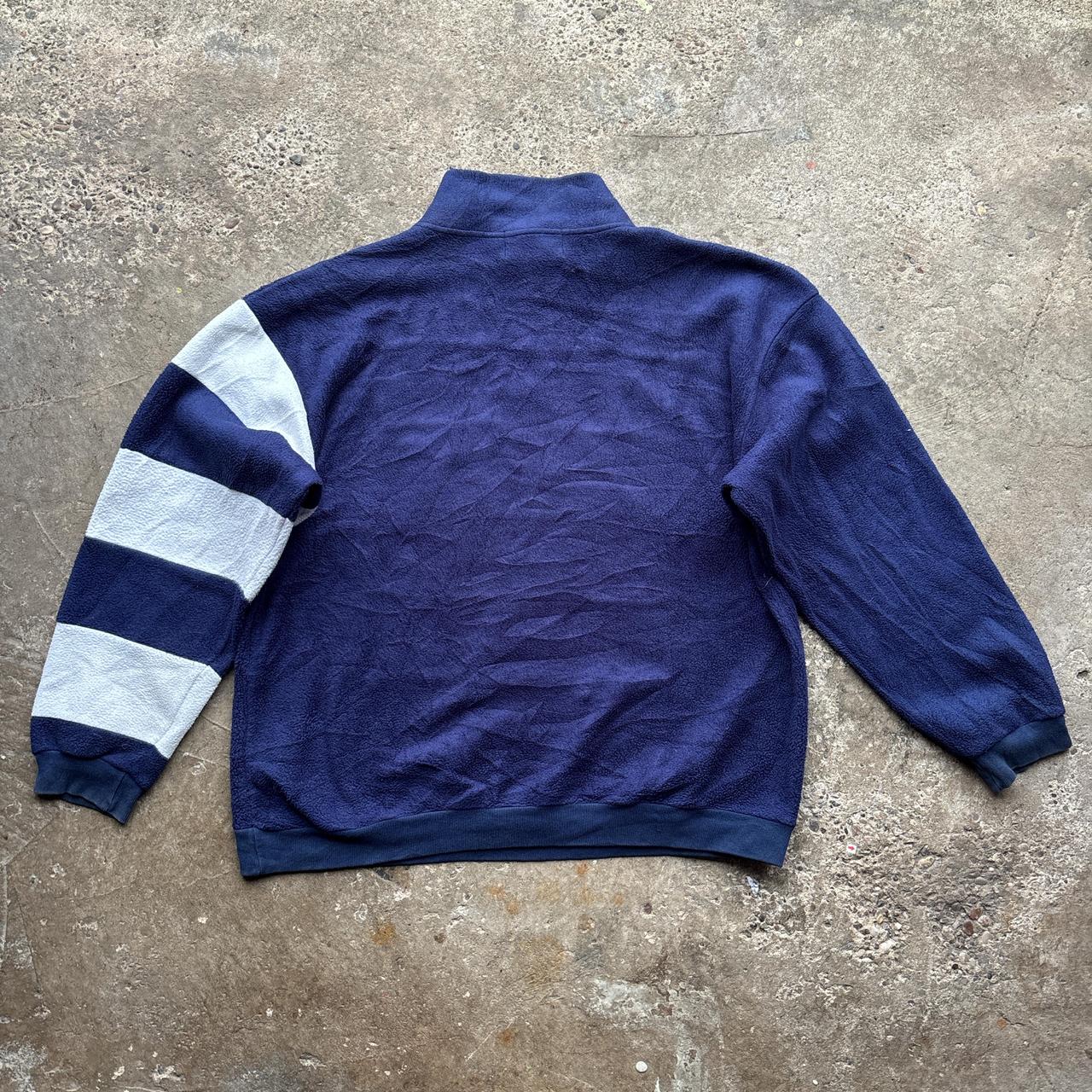 Navy and white Tenson Polartec vintage fleece with embroidered flag