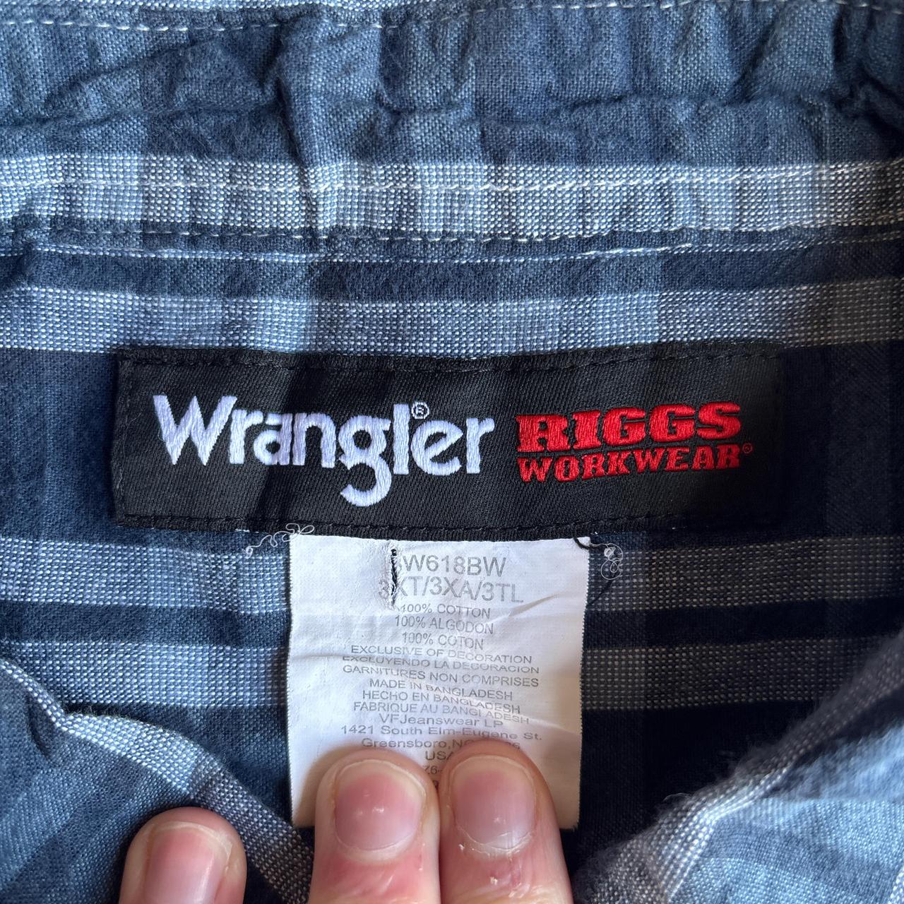 Blue Checkered Wrangler Short-Sleeve Shirt