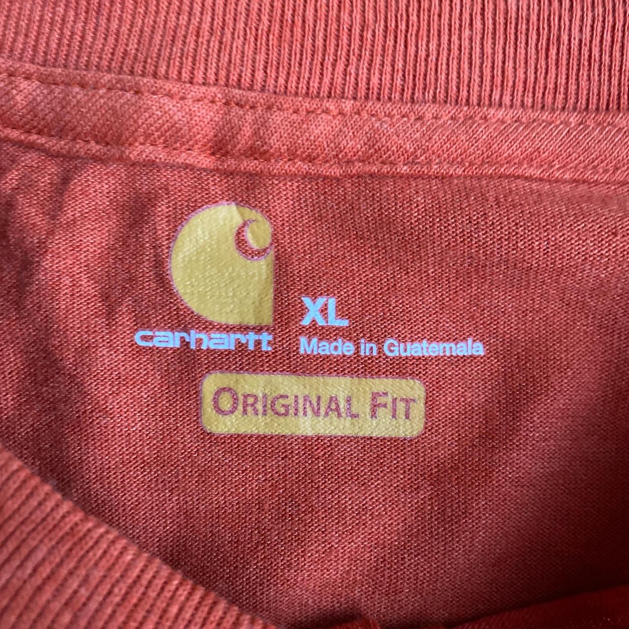 Orange Carhartt Long-Sleeve Single Pocket T-Shirt - XL