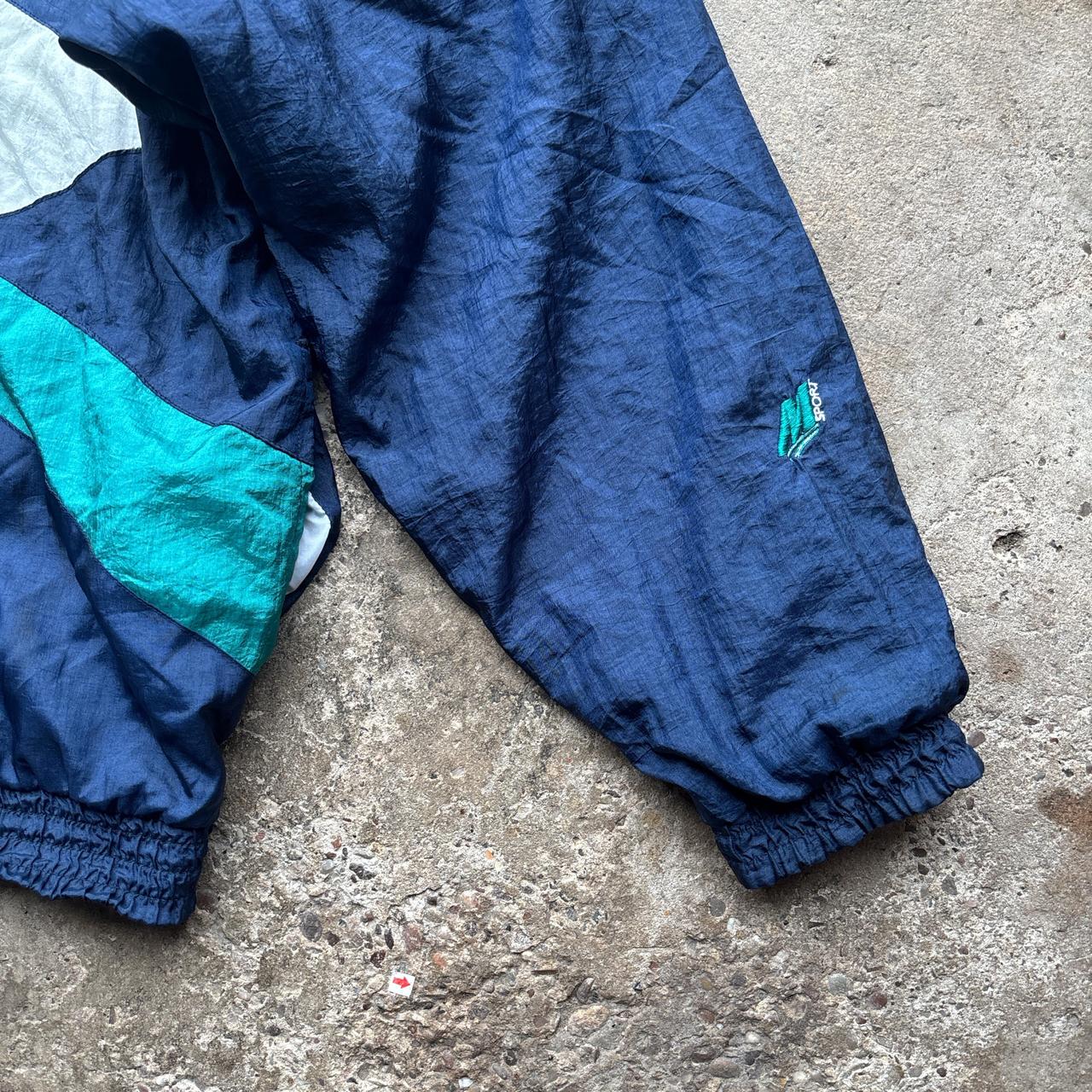 90s Navy track jacket with white and green design