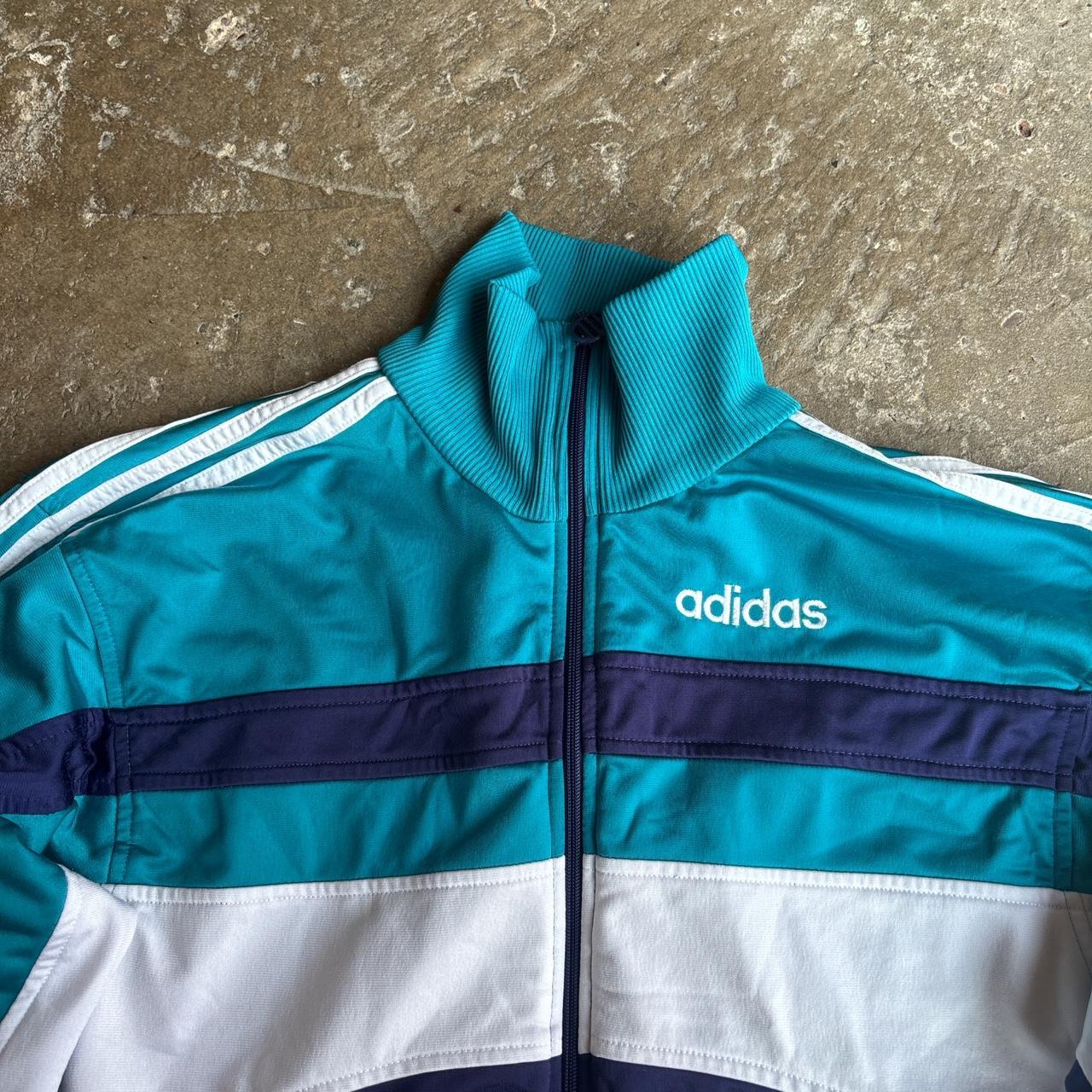 90s Teal and purple Adidas Track jacket