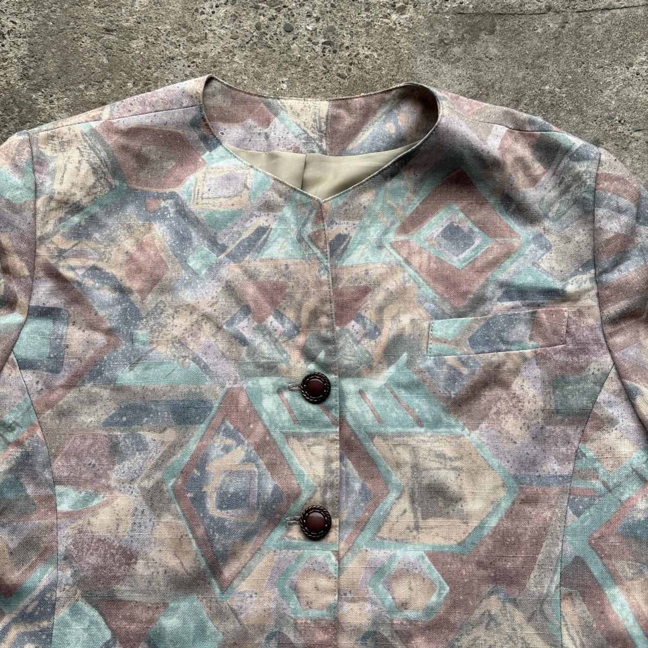 Vintage abstract print blazer