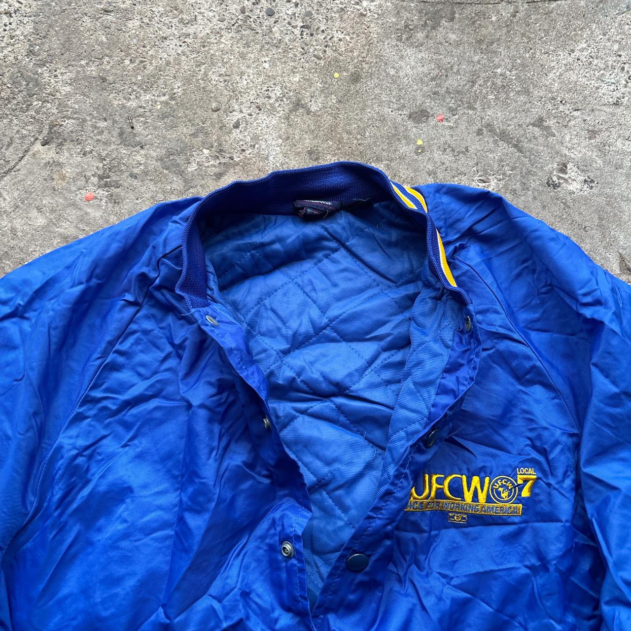Vintage Blue bomber jacket with embroidered logo
