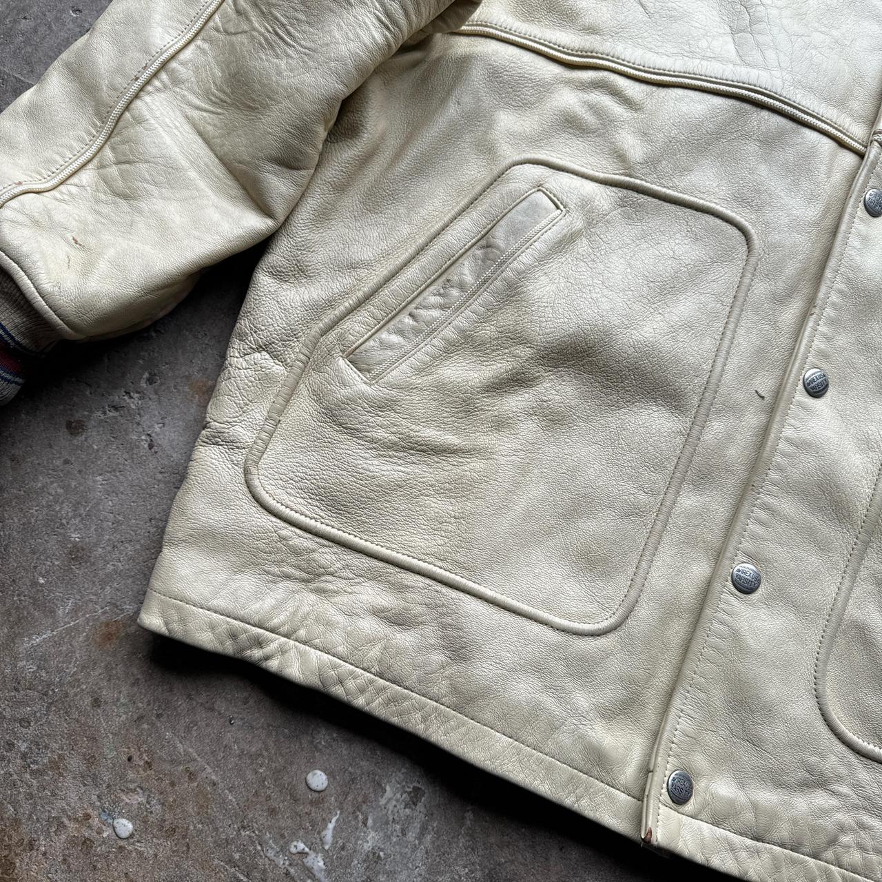 Cream Vintage Avirex leather jacket