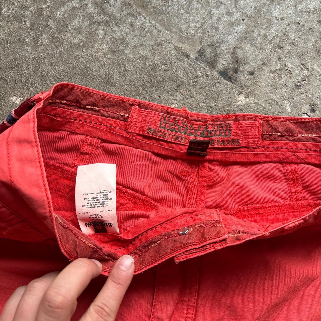 00s Red Napapjiri cargo shorts