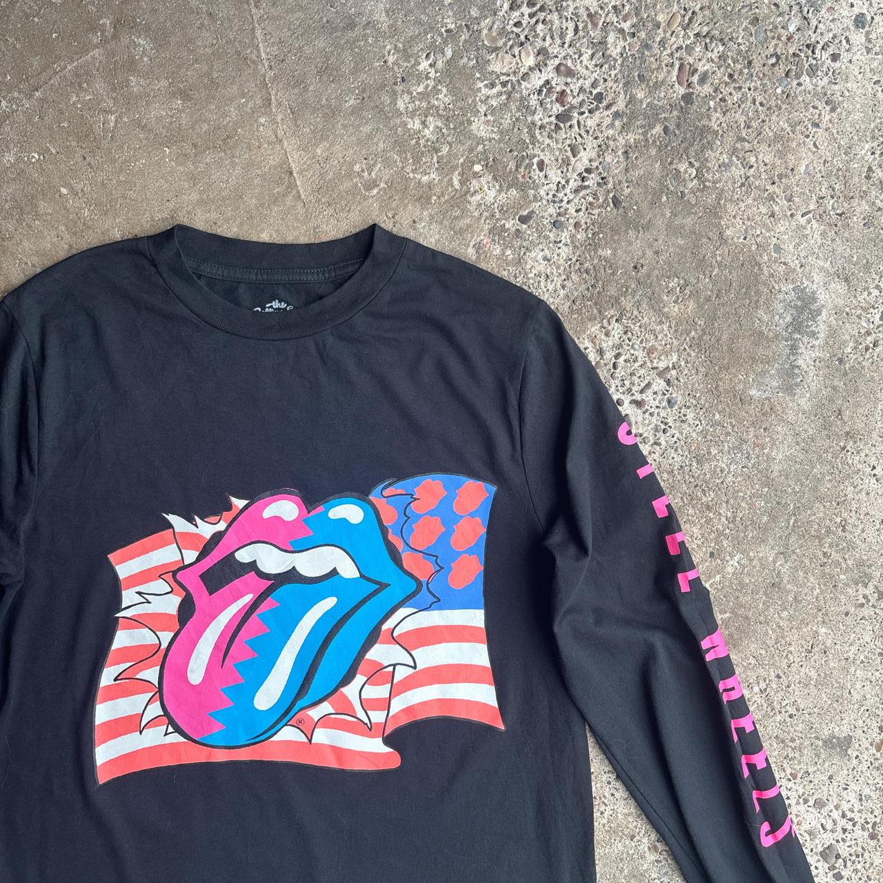 Black Long Sleeve Graphic Rolling Stones T-Shirt - S