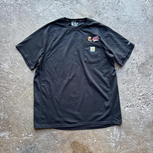 Black Carhartt single pocket tee - L