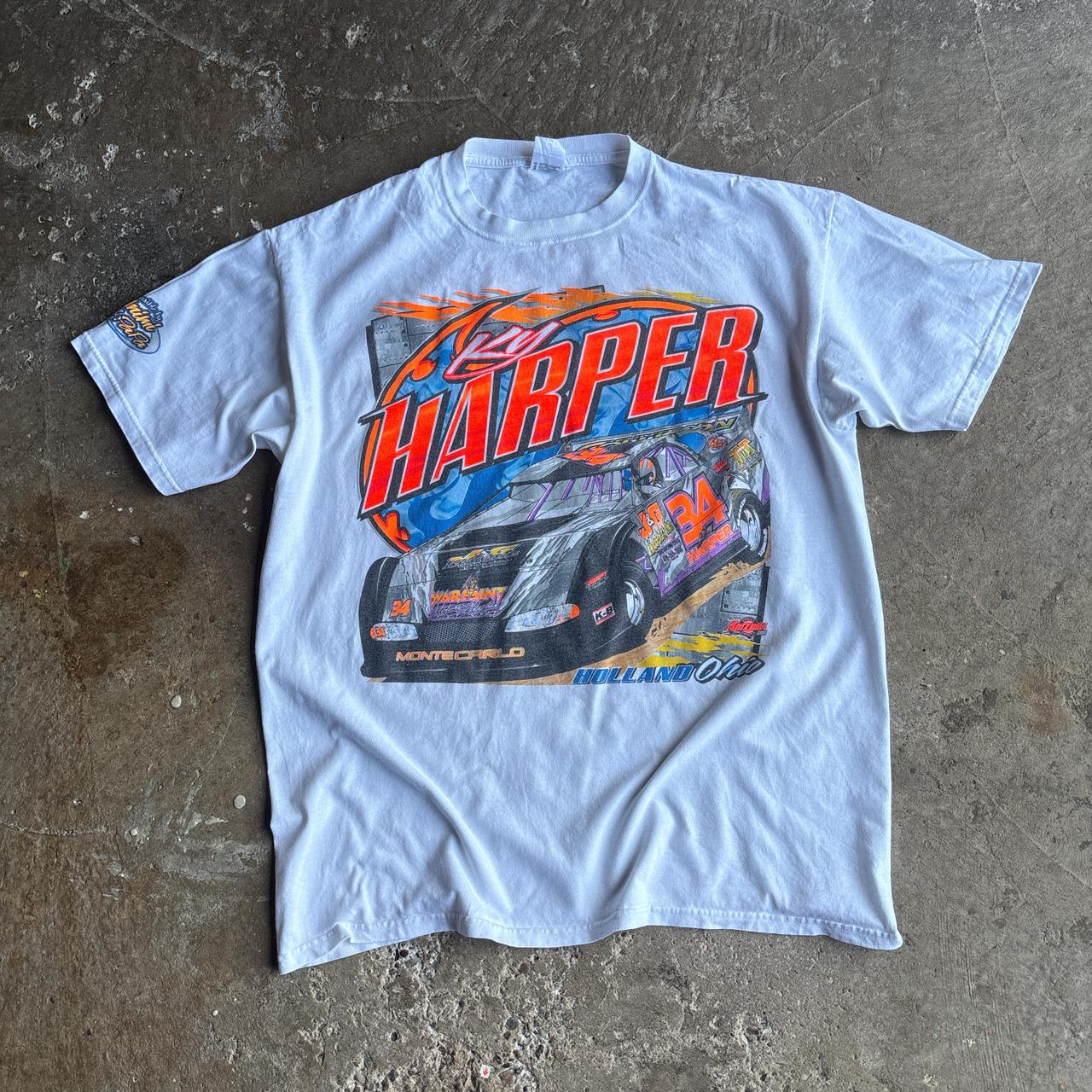 00s White Ky Harper NASCAR t-shirt - XL