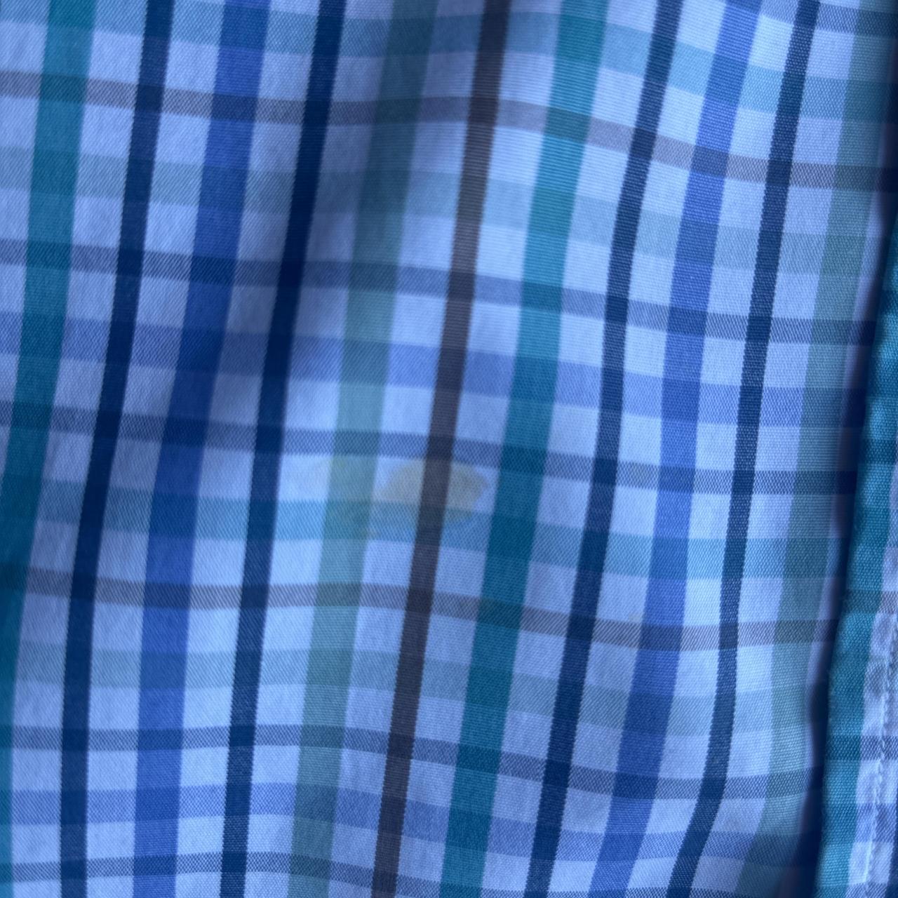 White & Blue Checkered GANT Short Sleeve Shirt