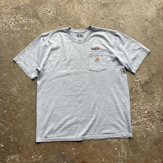 Grey Carhartt pocket tee with company logo - XL