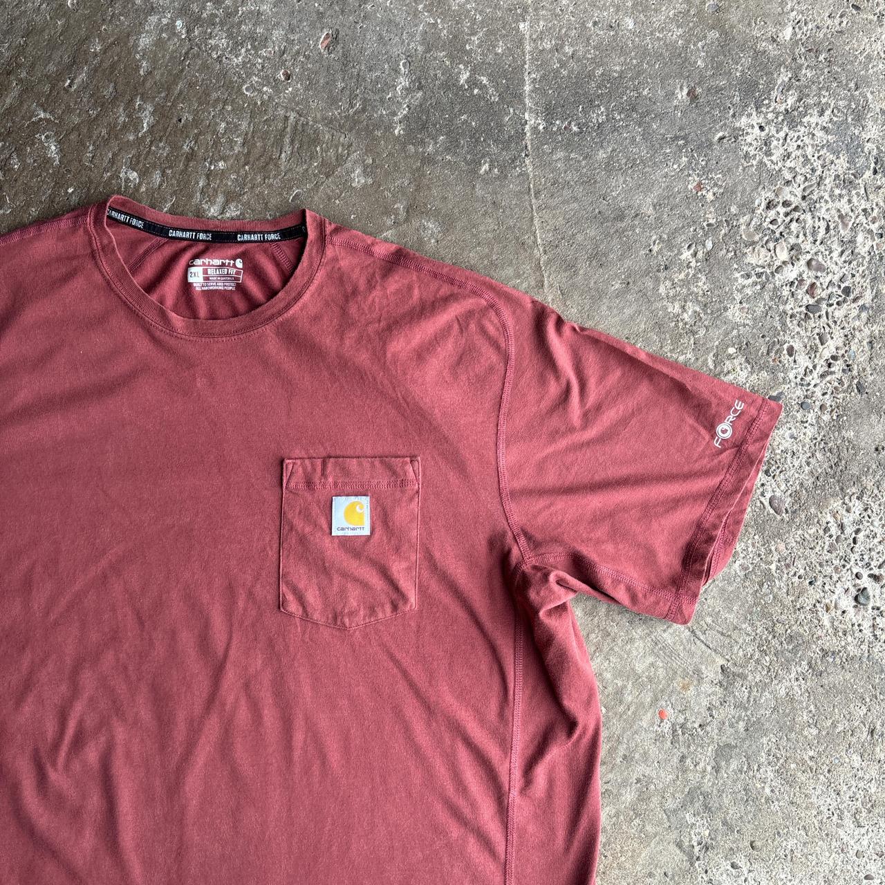 Peach/Red Carhartt Single Pocket T-Shirt - 2XL