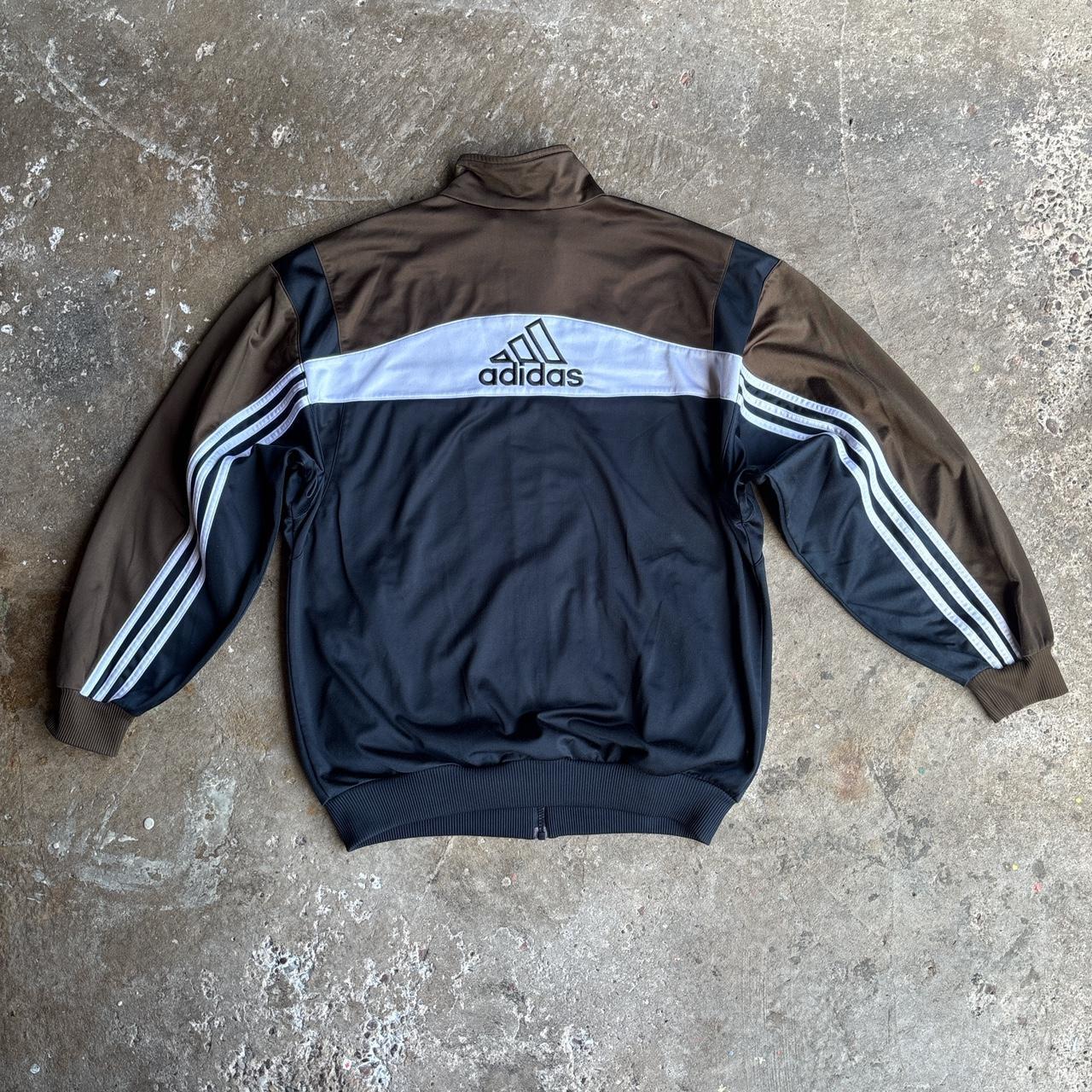 90s Adidas Track Jacket in brown, navy and white