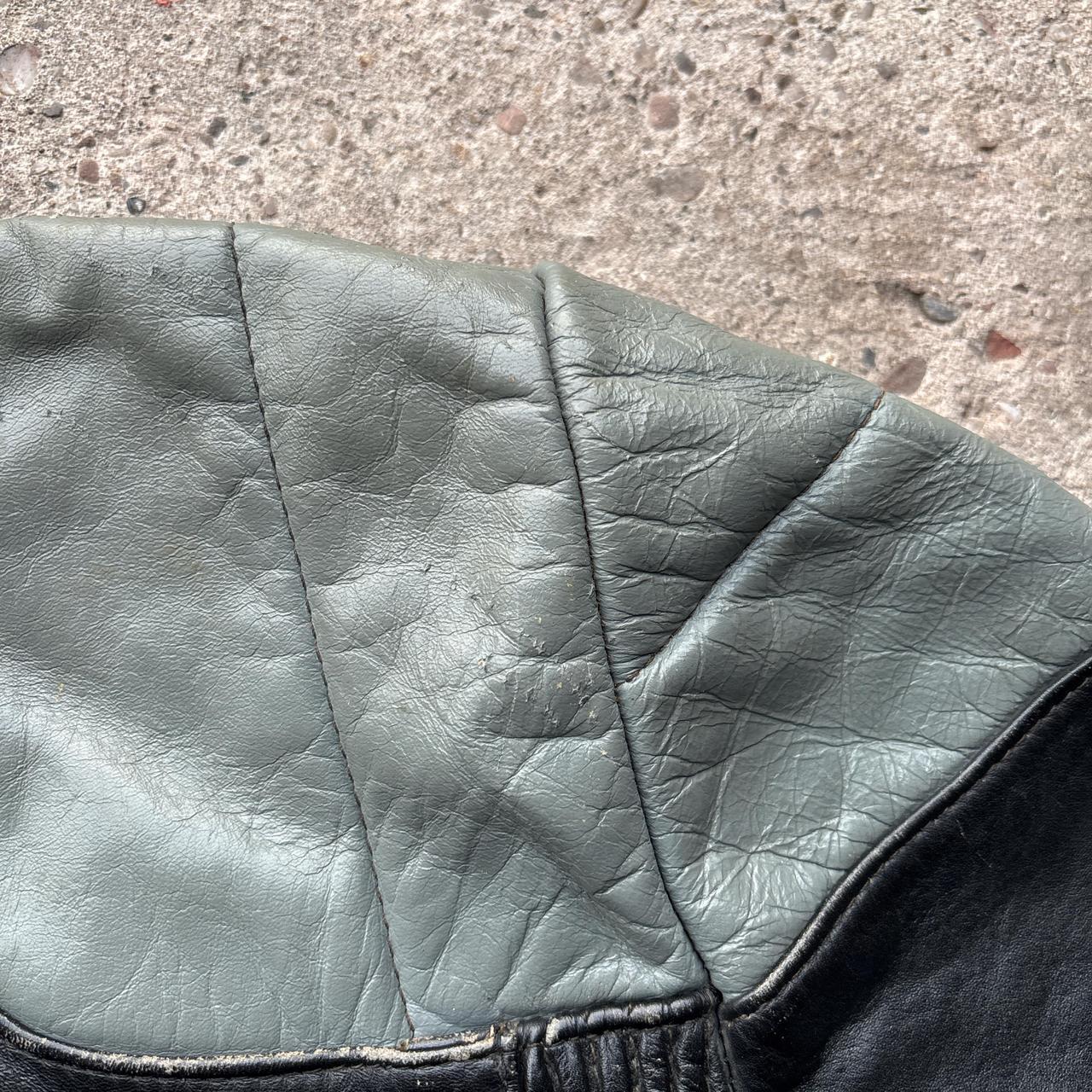 Vintage Grey and Black Golden Crown by Bristol Motorcycle Jacket