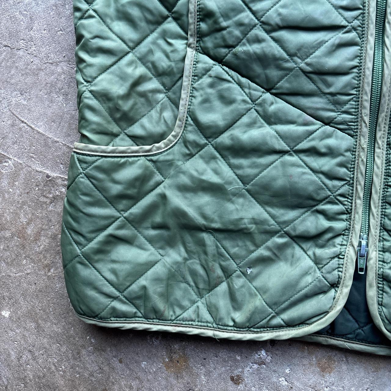 Vintage Green Ganton quilted Riding / hunting puffer gilet
