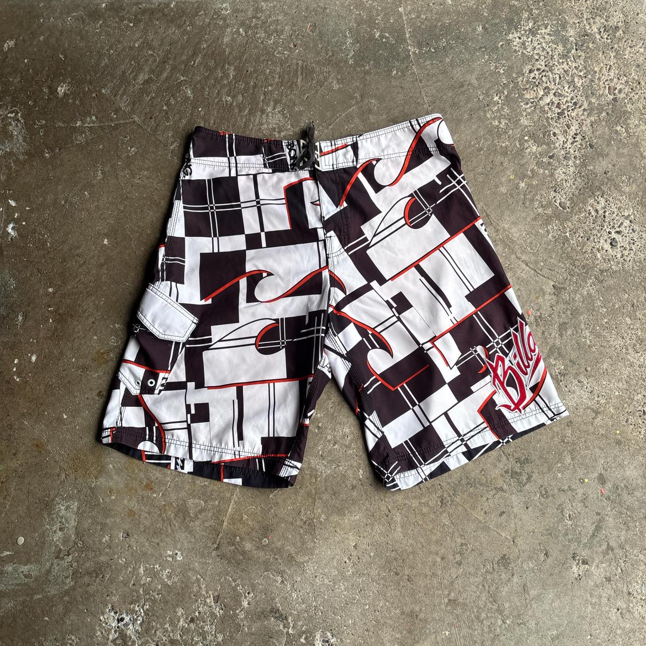 Black & White Checkered Billabong Board Shorts