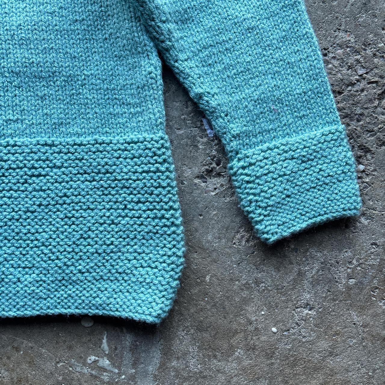 Light blue Hand knit wool jumper
