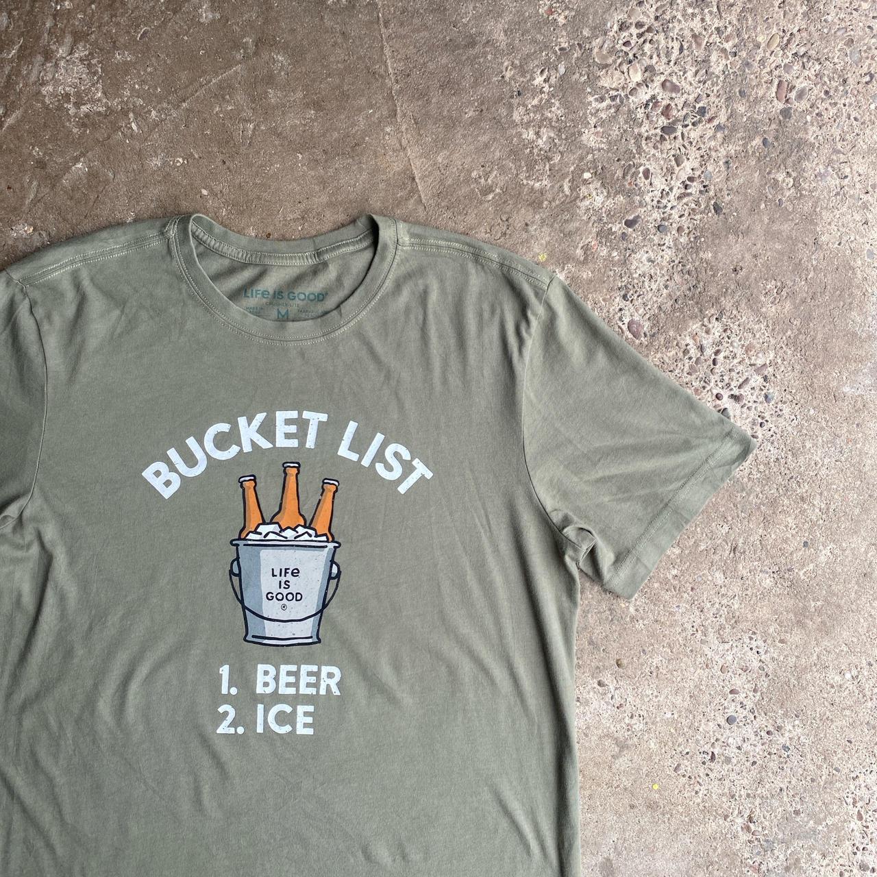 Khaki Green Graphic Beer T-Shirt - M