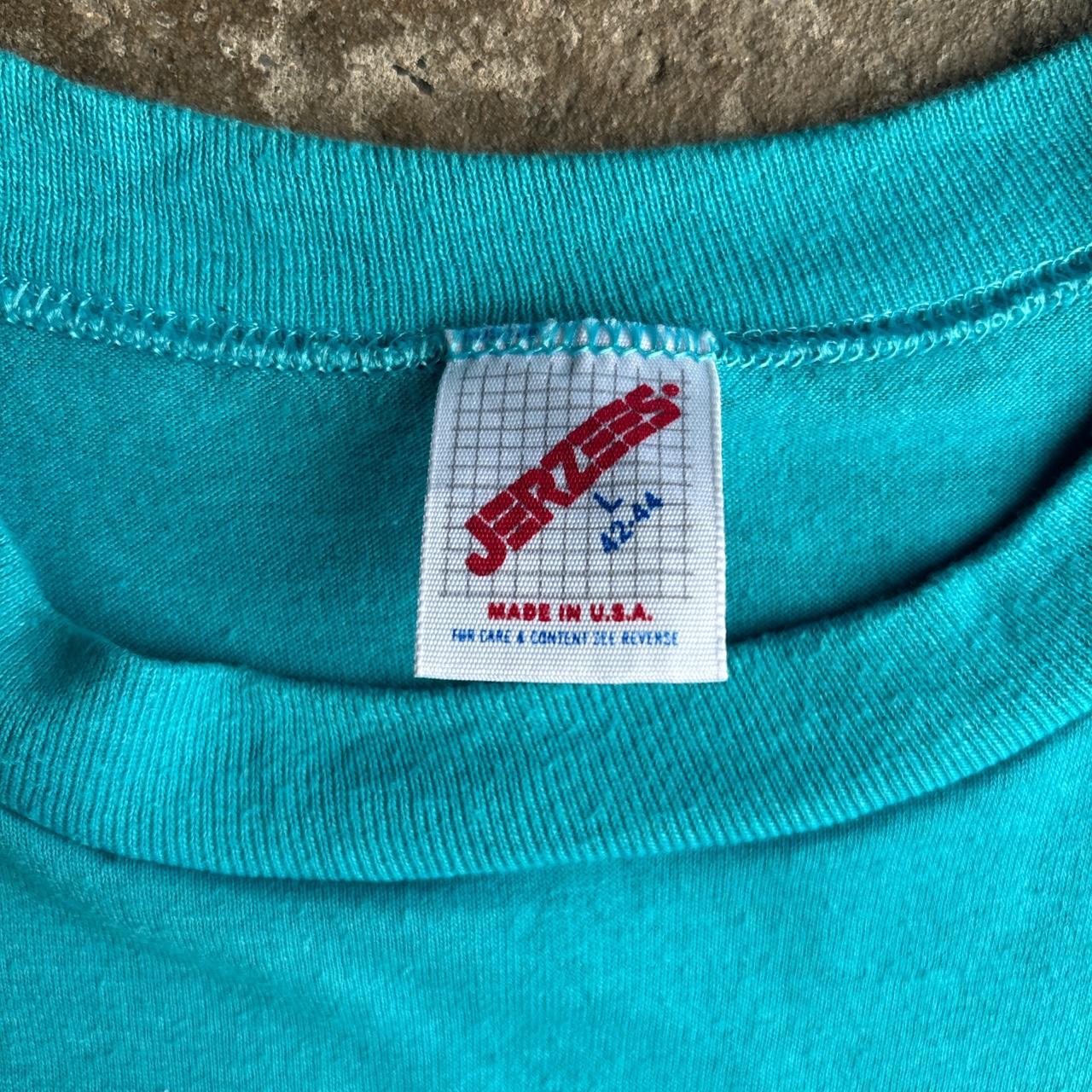 Vintage Blue Miami Single-Stitch Graphic T-Shirt