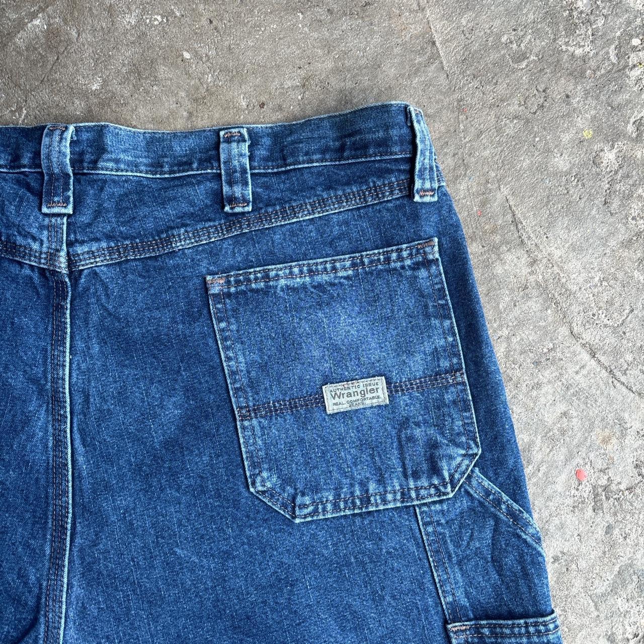 Deep Blue Denim Wrangler Carpenter Jean Shorts