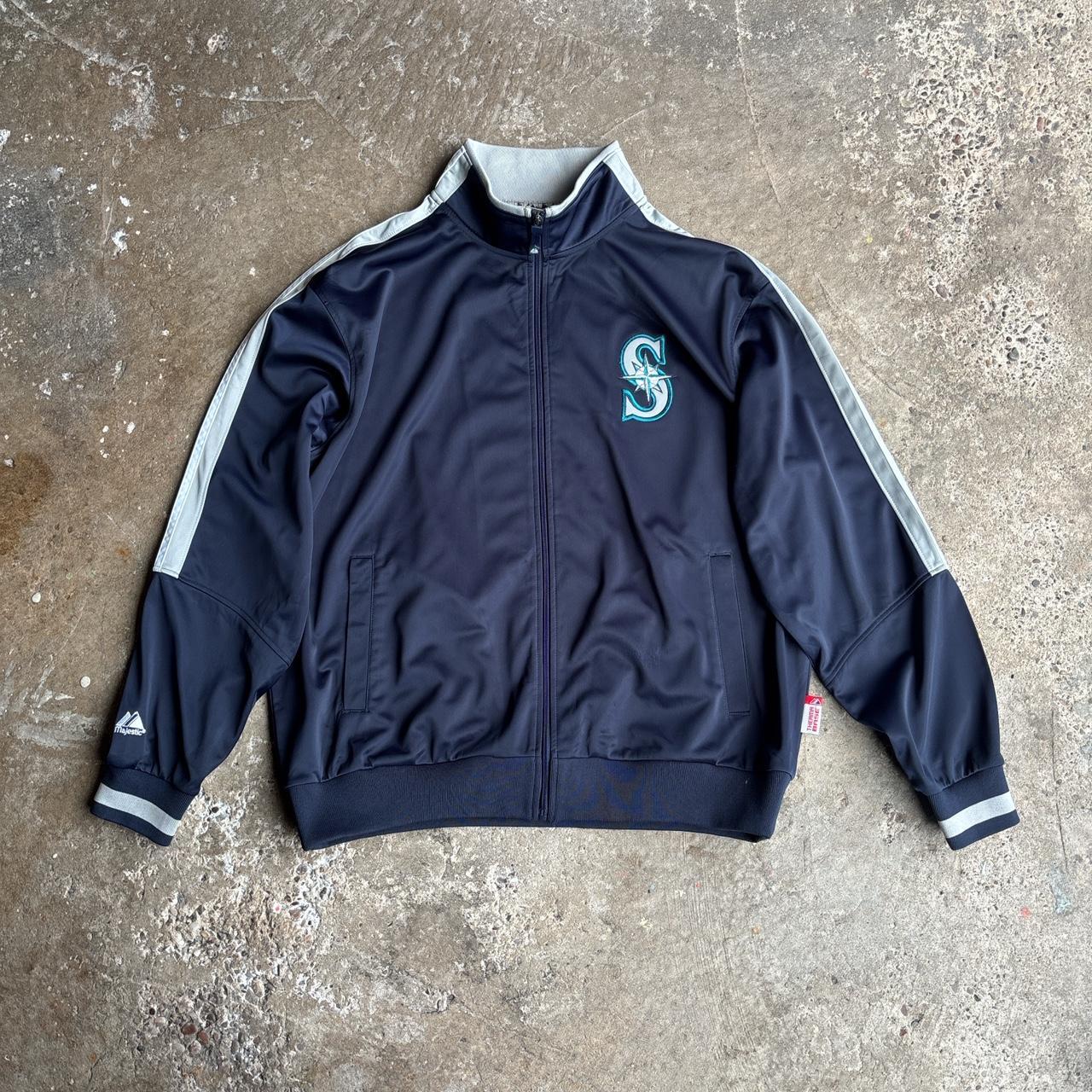 Navy Seattle Mariners Majestic Athletic Tracksuit Jacket