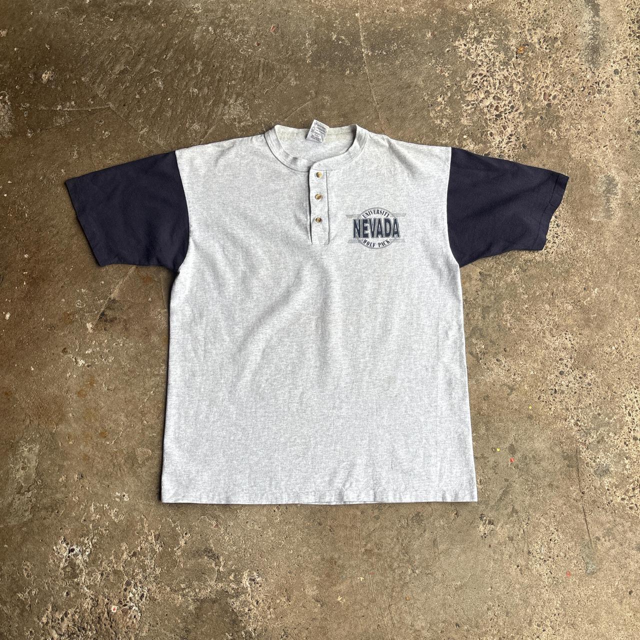 Vintage Grey Nevada Graphic Contrast Sleeve T-Shirt