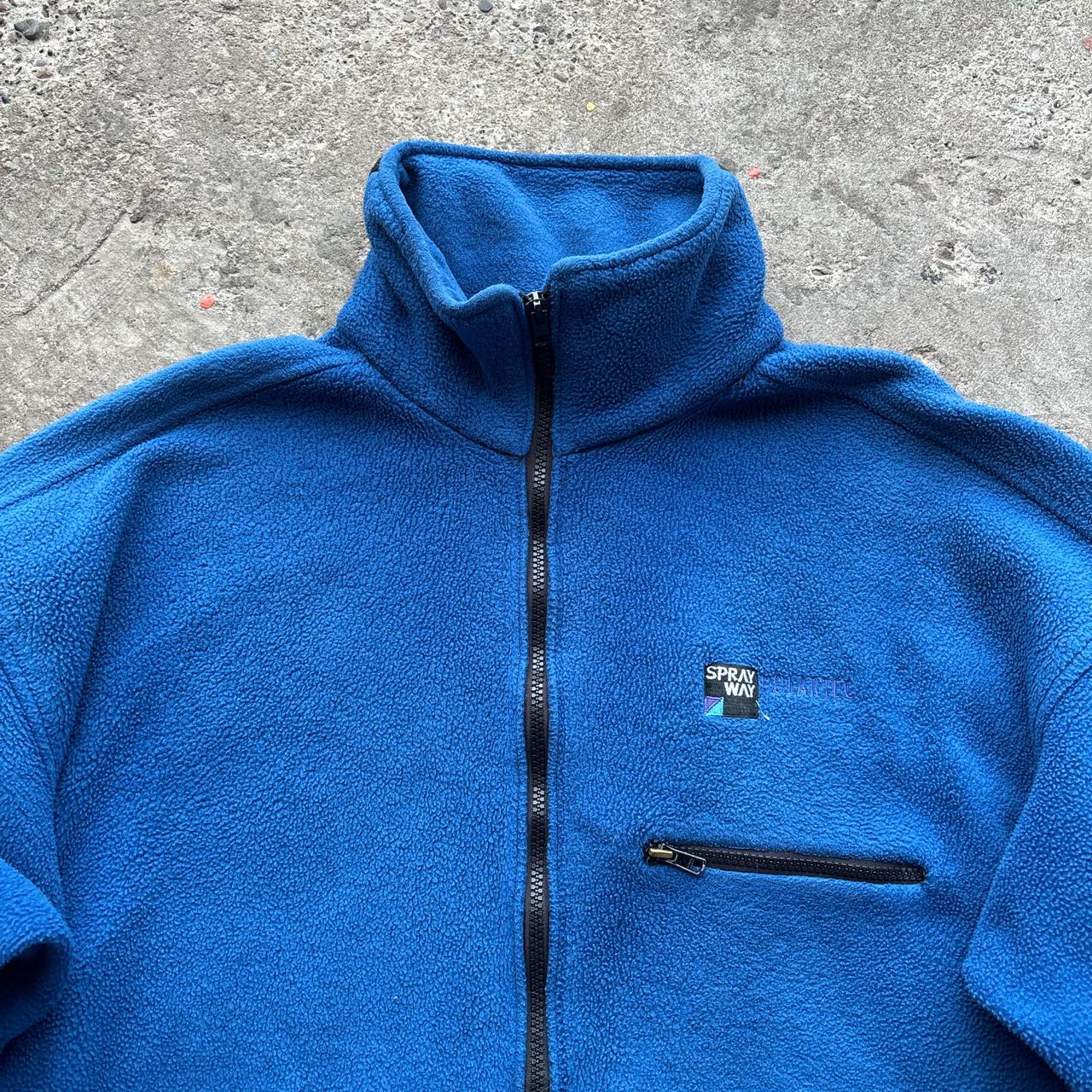 Blue Sprayway zip-up fleece jacket with embroidered logo