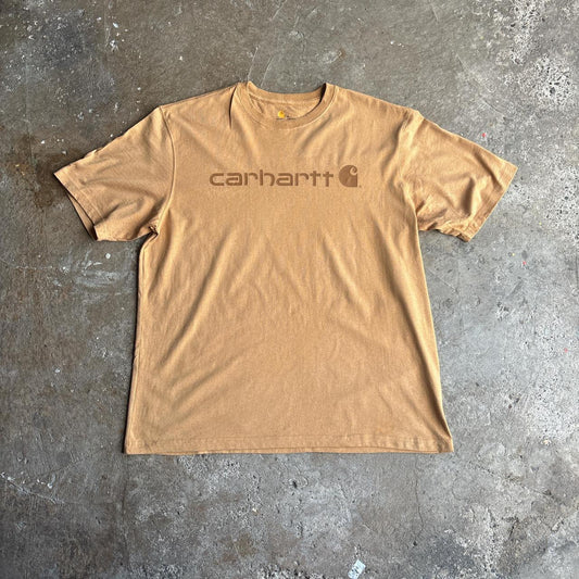 Tan Carhartt Logo Graphic T-Shirt - XL
