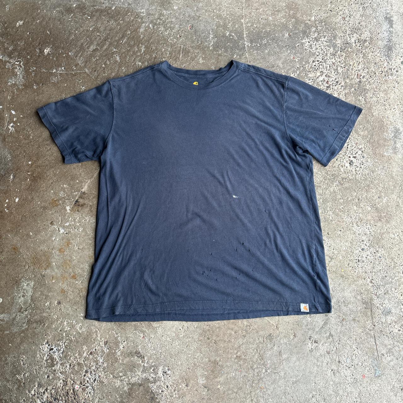Navy Carhartt Distressed T-Shirt - XL