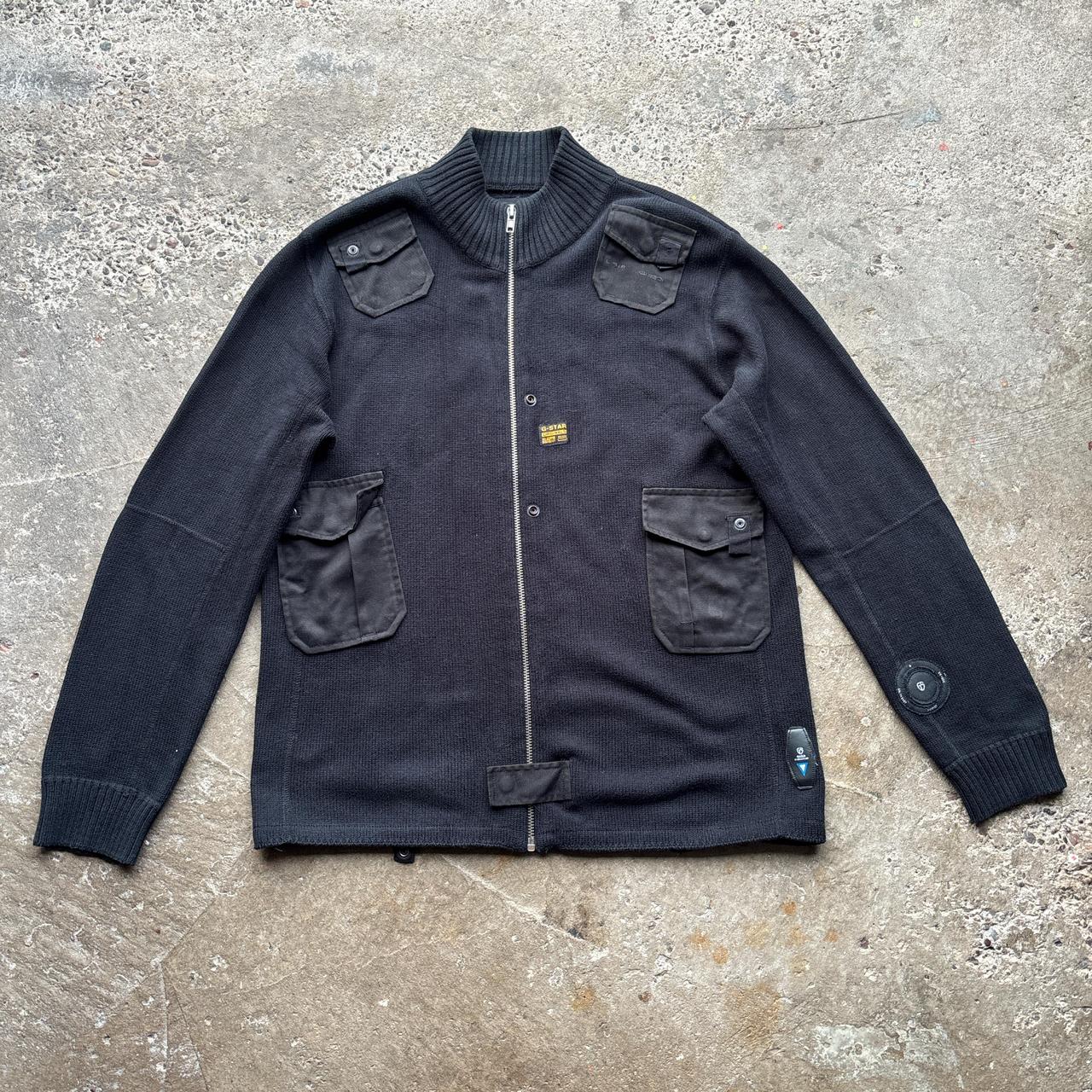 Black G-Star knitted zip-through sweater - XL