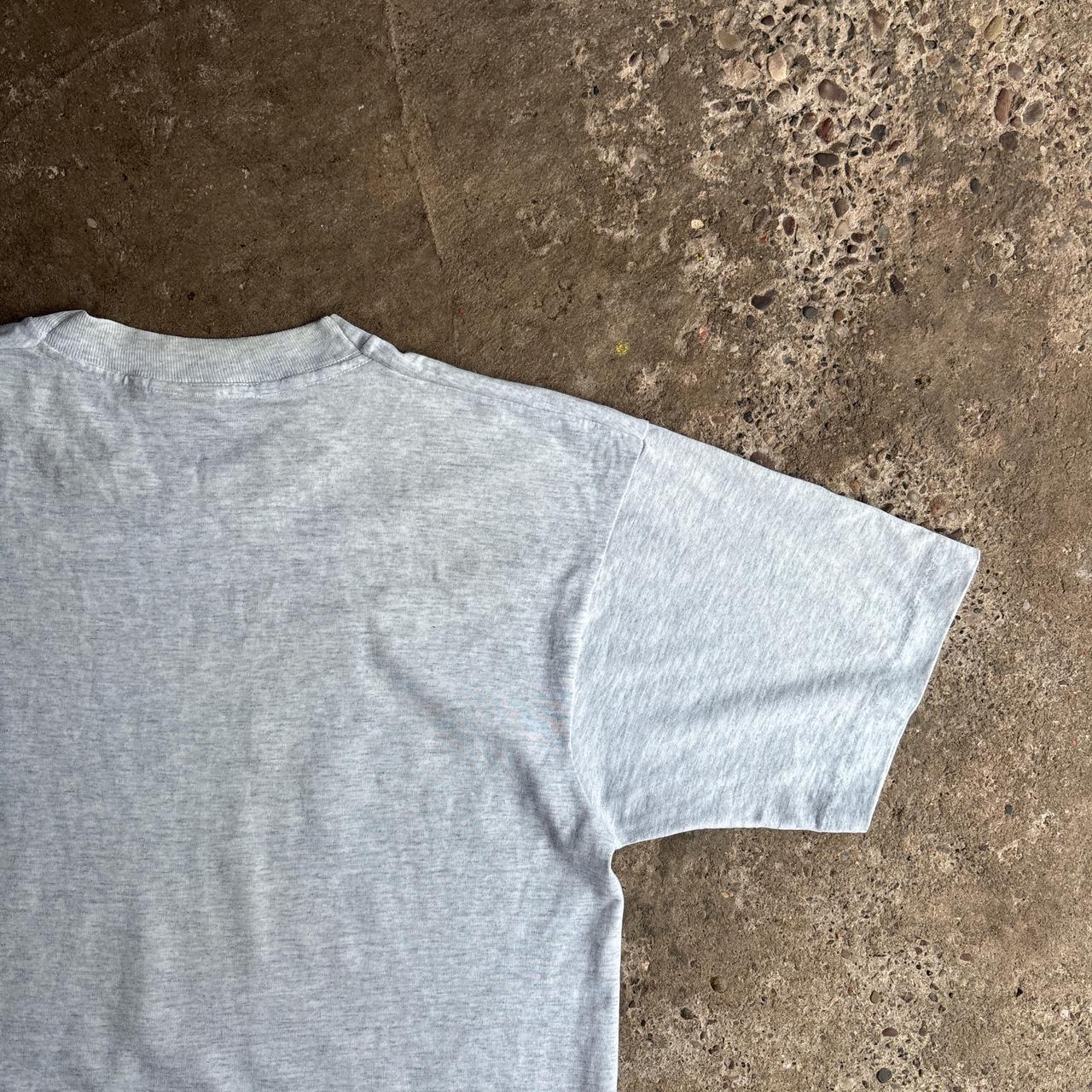 Vintage Grey Single Stitch Train Graphic T-Shirt - Large