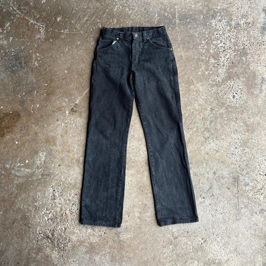 Black Washed Straight Wrangler Jeans - W28