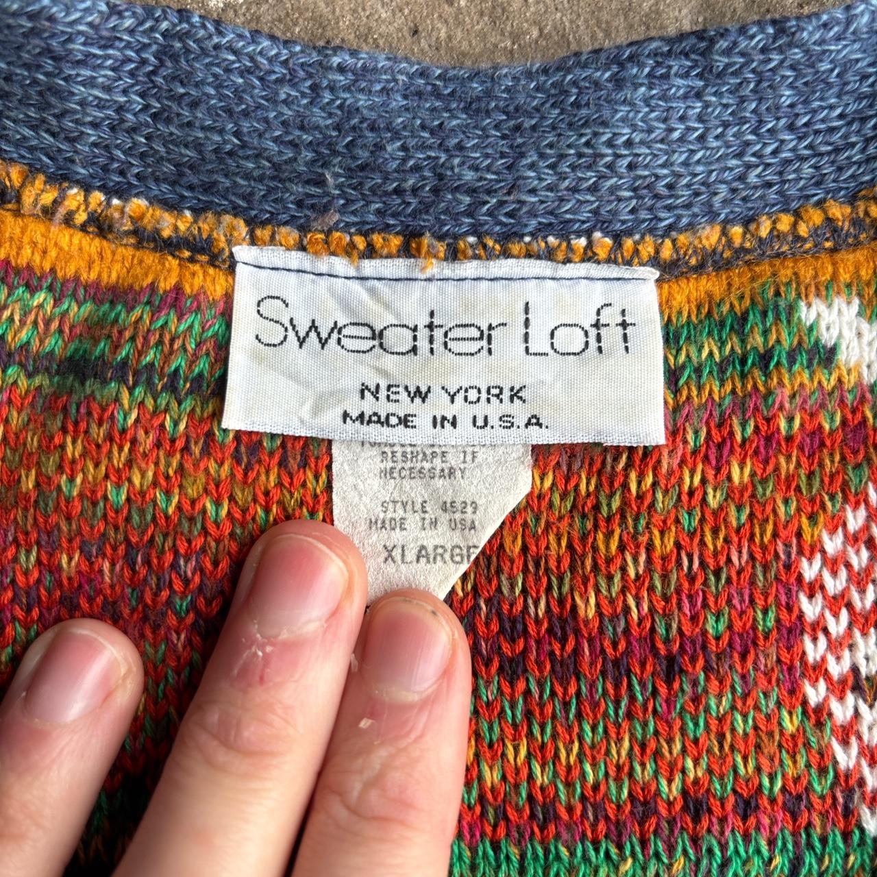 Blue & White Cotton Patterned Vest Jumper - XL
