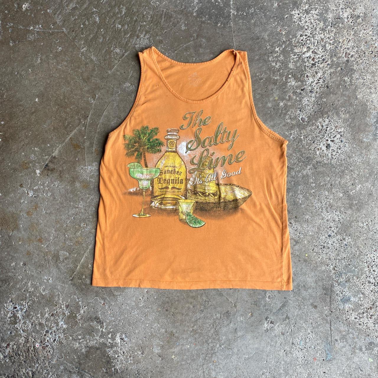 Orange Bar Graphic Tank Top - L